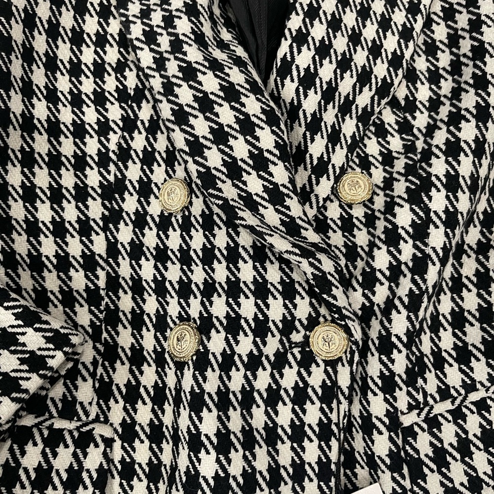 Zara Women's Houndstooth Blazer in Black and White - Picture 4 of 5